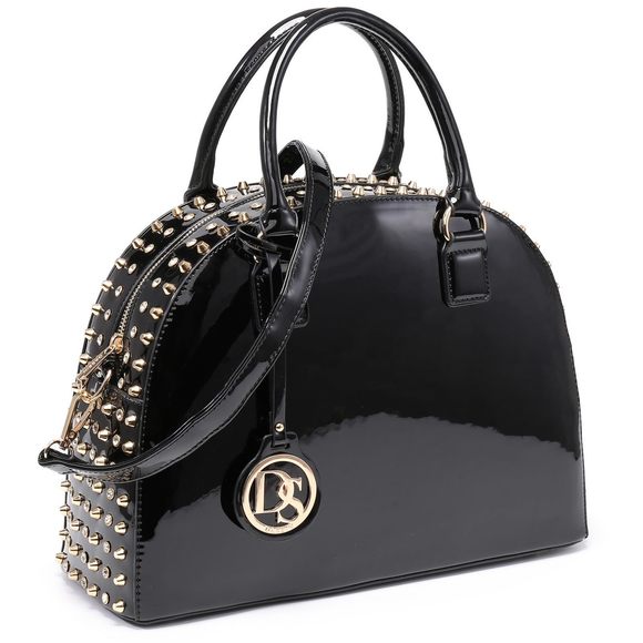 Ԁаѕеіn Handbags - Patent Leather Purses Handbags Dome Satchel Purse Work Tote Structured >:)